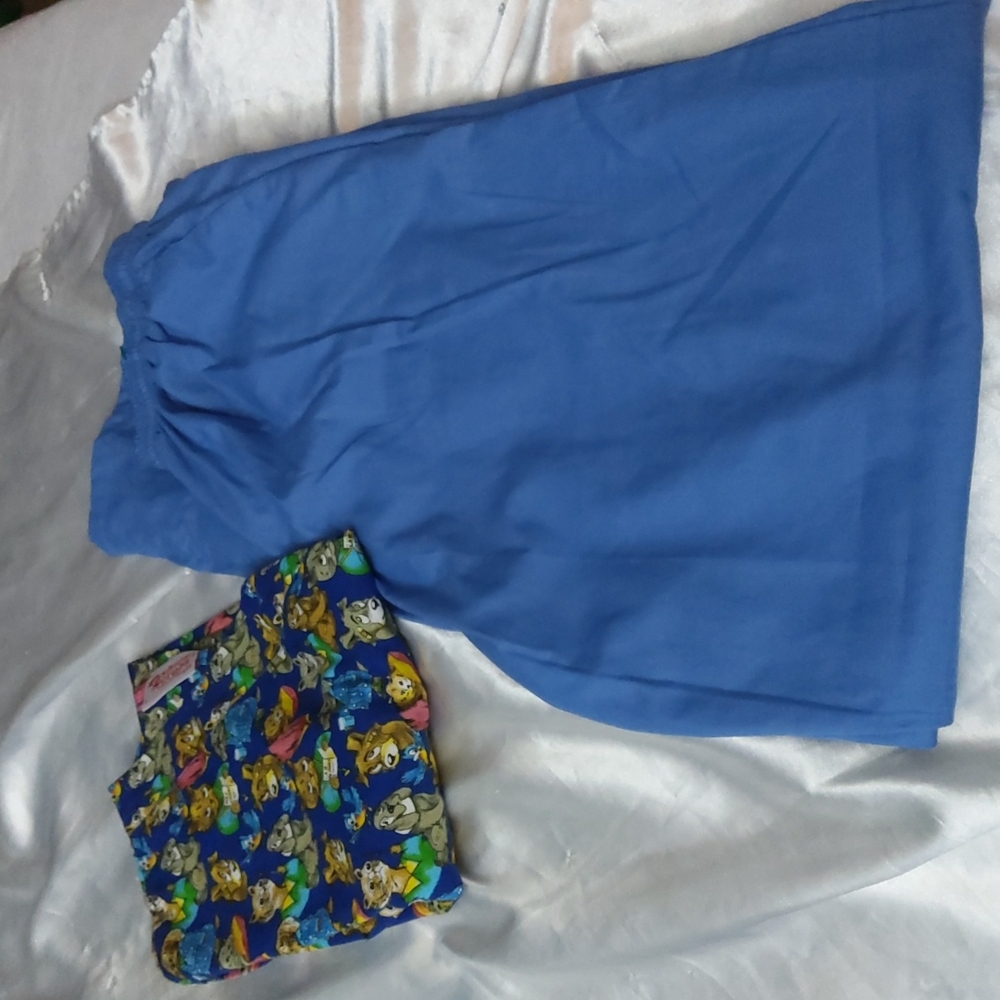Blue Fashion Scrubs PANTS  size LARGE Unisex NWOT